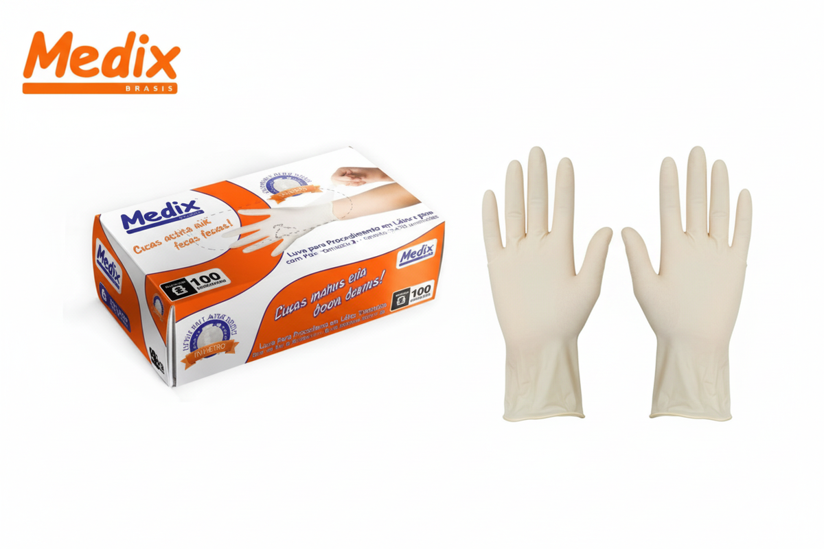 Luva Látex com Pó Tamanho P - Medix 100un