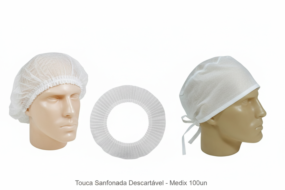 Touca Sanfonada Descartável - Medix 100un